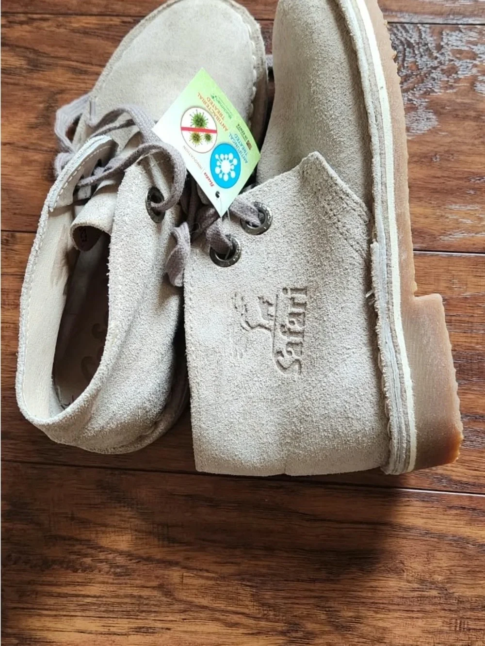 Kids Suede Lace-Up Shoes in Light Beige